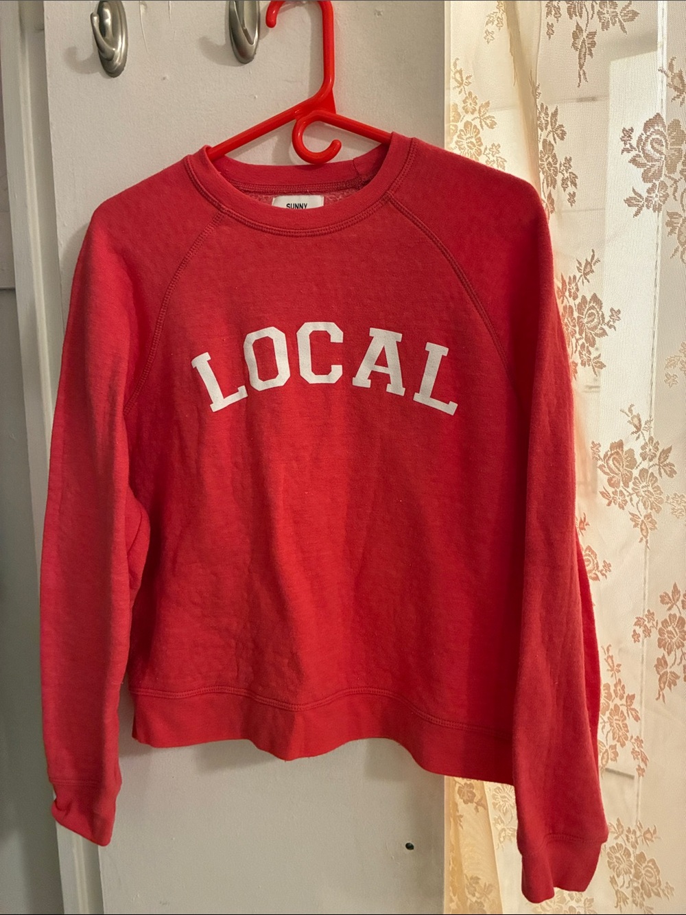sunny somewhere red local sweatshirt xs
